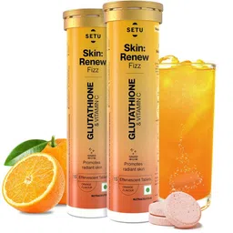 SETU Skin Renew Set Of 2 Glutathione Tablets- Orange Flavour-15 Tablet Each & Sipper-750ml image 3