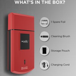 Ikonic Men Bullet Shaver with Powerfull Motor & Extended Battery Life Upto 45 Mins - Red image 3