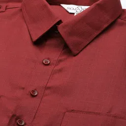 SOJANYA PLUS Plus Size Men Maroon Kurta with Salwar image 5