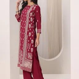 Libas Ethnic Motifs Printed Key Hole Neck Kurta With Trousers & Dupatta image 2