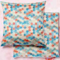 ArtzFolio Multicoloured Set of 2 Velvet Square Cushion Covers-57