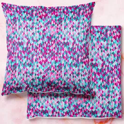 ArtzFolio Multicoloured Set of 2 Velvet Square Cushion Covers-24
