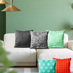 ArtzFolio Multicoloured Set of 5 Velvet Square Cushion Covers-picture-11
