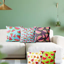 ArtzFolio Multicoloured Set of 5 Velvet Square Cushion Covers-image-119