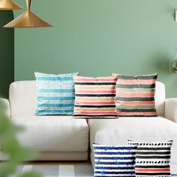ArtzFolio Multicoloured Set of 5 Velvet Square Cushion Covers-18