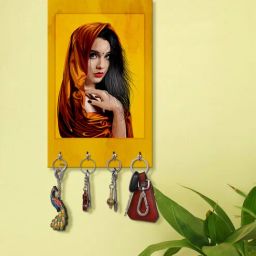 999store Women Face Multicolour MDF 4 Hooks Key Holder-picture-27