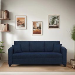 mintwud from pepperfry Bingo Fabric 3 Seater Sofa In Cool Cobalt Colour-picture-14