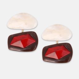 SOHI Gold-Plated Geometric Shaped Artificial Stones Drop Earrings image 4