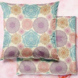 ArtzFolio Multicoloured Set of 2 Velvet Square Cushion Covers-14