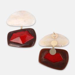 SOHI Gold-Plated Geometric Shaped Artificial Stones Drop Earrings image 3