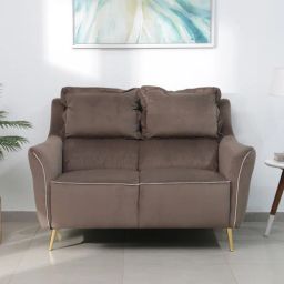 casacraft from pepperfry Ricardo Velvet 2 Seater Sofa In Brown Colour-picture-13