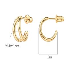 AQUASTREET 14K Gold Plated Small Double Half HoopsEarrings image 4