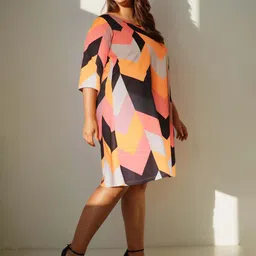 Amydus Women Plus Size Multicoloured Colourblocked A-Line Dress-picture-20