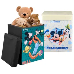 Kuber Industries Pack of 2 Disney Toy Storage Box with Lid & Handles-46