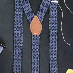 PELUCHE Men Black & White Patterned Picture Perfect Suspenders-image-35