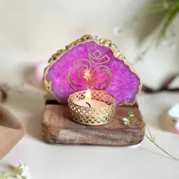 home arte Pink Stone Figurine Tea light Holder-picture-39