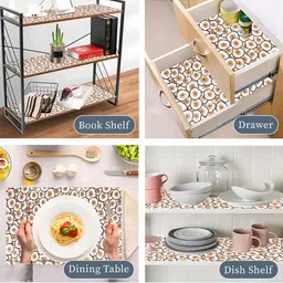 Kuber Industries Cream-Coloured Set of 2 Regular Shelf Liner Organisers image 5