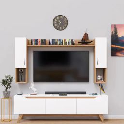 mintwud from pepperfry D3+ M5 TV Unit In Canyon Oak And White Colour-picture-46