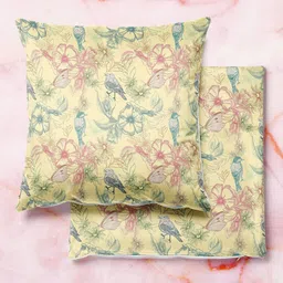 ArtzFolio Multicoloured Set of 2 Velvet Square Cushion Covers-14