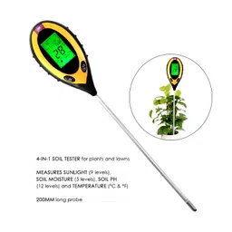 4 in 1 Soil PH Meter Soil Tester PH Moisture Meter Temperature Sunlight Measurement Analysis Acidity Alkali（Without Battery） image 3