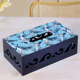 the home co. Cutwork Blue Wood Tissue Holder-picture-17