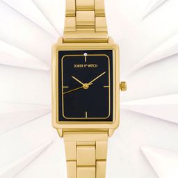 JOKER & WITCH Women Black Dial & Gold Toned Stainless Steel Bracelet Style Straps Analogue Watch-58