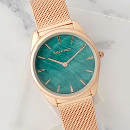JOKER & WITCH Women Green Patterned Dial & Rose Gold Toned Straps Analogue Watch-53