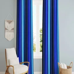 Aura Blue 2 Pieces Room Darkening Door Curtain-image-97