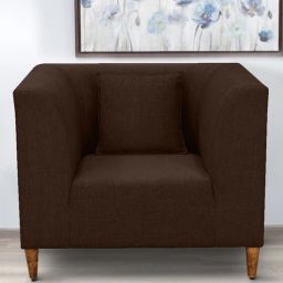 casacraft from pepperfry Armando Fabric 1 Seater Sofa In Brown Colour-picture-34