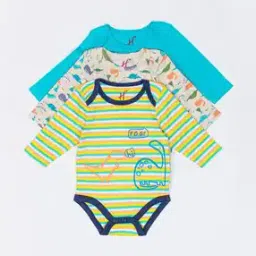 Pack of 3 Printed Onesies-image-28