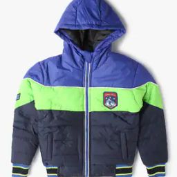 Boys Colourblock Zip-Front Hooded Puffer Jacket-picture-9