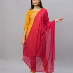 Women Chiffon Dupatta with Lace Border-5
