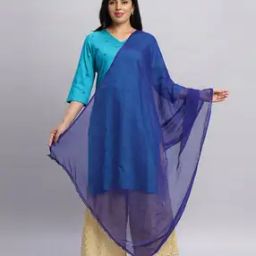 Women Chiffon Dupatta with Lace Border-12