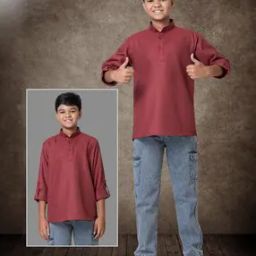 Boys Regular Fit Shirt with Mandarin Collar-image-36