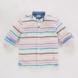 Boys Striped Regular Fit Cotton Shirt-image-27
