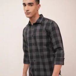 Men Checked Slim Fit Shirt with Patch Pocket-image-83