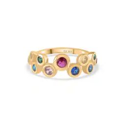 Women Sterling Silver Gold-Toned Stone Lollipop Ring-9