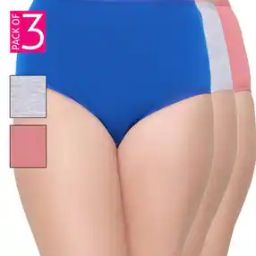 Women Pack of 3 High-Waist Cotton Hipster Panties-picture-38