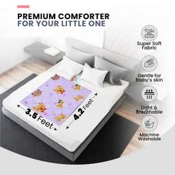 BED-SHEET.COM Lavender & Red Cartoon Characters Microfiber Mild Winter 300 GSM Single Bed Comforter image 4