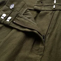 Marks & Spencer Women Olive Green Tapered Fit Solid Regular Cropped Trousers image 5