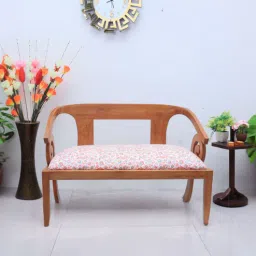 dzyn furnitures Arlaxa Teak Wood Settee In Teak Color-picture-26