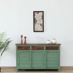 woodsworth from pepperfry Noyes Solid Wood Sideboard In Green Colour-picture-13