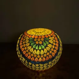 hanable india Leaf Glass Mosaic Tealight Candle Holder-picture-16