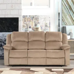 royaloak Zik Manual 3 Seater Recliner In Cream Color-picture-31