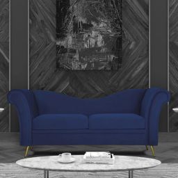 woodsworth from pepperfry Regal Velvet 2 Seater Sofa in Royal Blue Colour-picture-29
