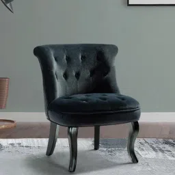 timberly Grenier Fabric Slipper Chair in Black Colour-picture-17