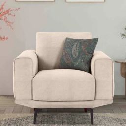 casacraft from pepperfry Lebanon Chenille Fabric 1 Seater Sofa In Cream Colour-picture-20