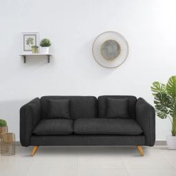 casacraft from pepperfry Romina Fabric 3 Seater Sofa in Grey Colour-picture-38