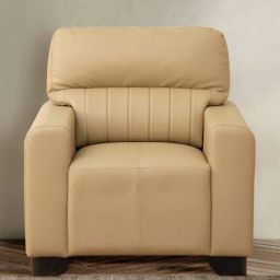 woodsworth from pepperfry Gorgona Fabric 1 Seater Sofa in Beige Colour-picture-6