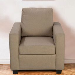 woodsworth from pepperfry Den Fabric 1 Seater Sofa in Brown Colour-picture-24